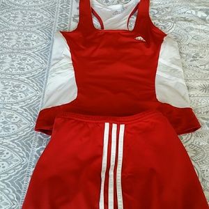 Adidas tennis skirt with matching top